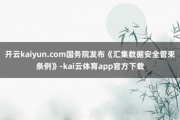 开云kaiyun.com国务院发布《汇集数据安全管束条例》-kai云体育app官方下载