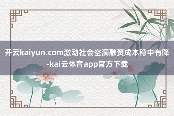 开云kaiyun.com激动社会空洞融资成本稳中有降-kai云体育app官方下载