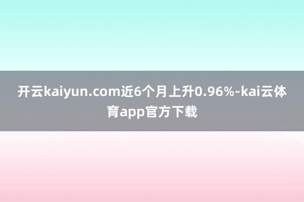 开云kaiyun.com近6个月上升0.96%-kai云体育app官方下载