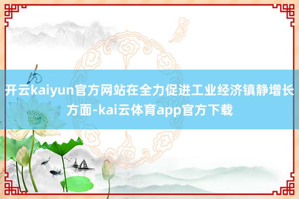 开云kaiyun官方网站在全力促进工业经济镇静增长方面-kai云体育app官方下载